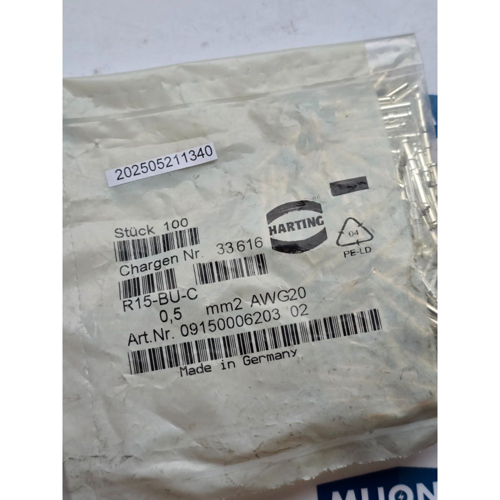 Preis pro 100 Stück Harting R15 BU C 0,5 MM2 AWG 20 R15-BU-C (new old stock)