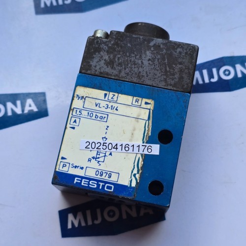 Festo VL 3 1 4 pneumatic valve 1.5 10BAR 0979 VL-3-1/4 Festo VL 3 1 4 pneumatic valve 1.5 10BAR 0979 VL-3-1/4