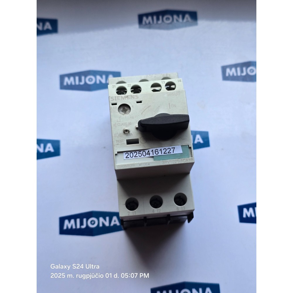 Siemens SIRIUS 3RV1021 1CA10 Motor Protection Circuit Breaker 1,8- 2.5A