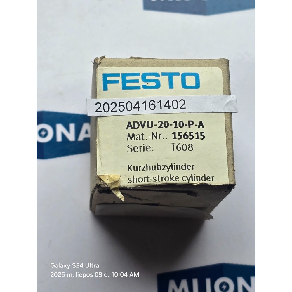 FESTO ADVU 20 10 P A SHORT STROKE CYLINDER 156515 ADVU-20-10-P- A NEW OLD STOCK