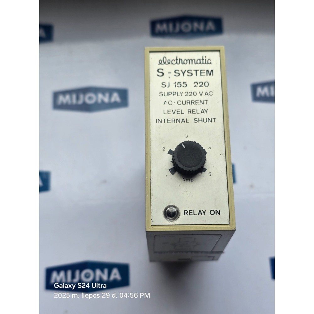 Electromatic S SYSTEM SJ 155 220 SUPPLY 220V AC AC CURRENT LEVEL RELAY INTERNAL