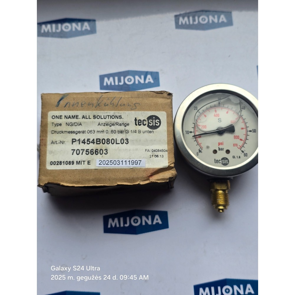 TECSIS 4131019667  0-60BAR  Pressure Gauge NEW OLD STOCK