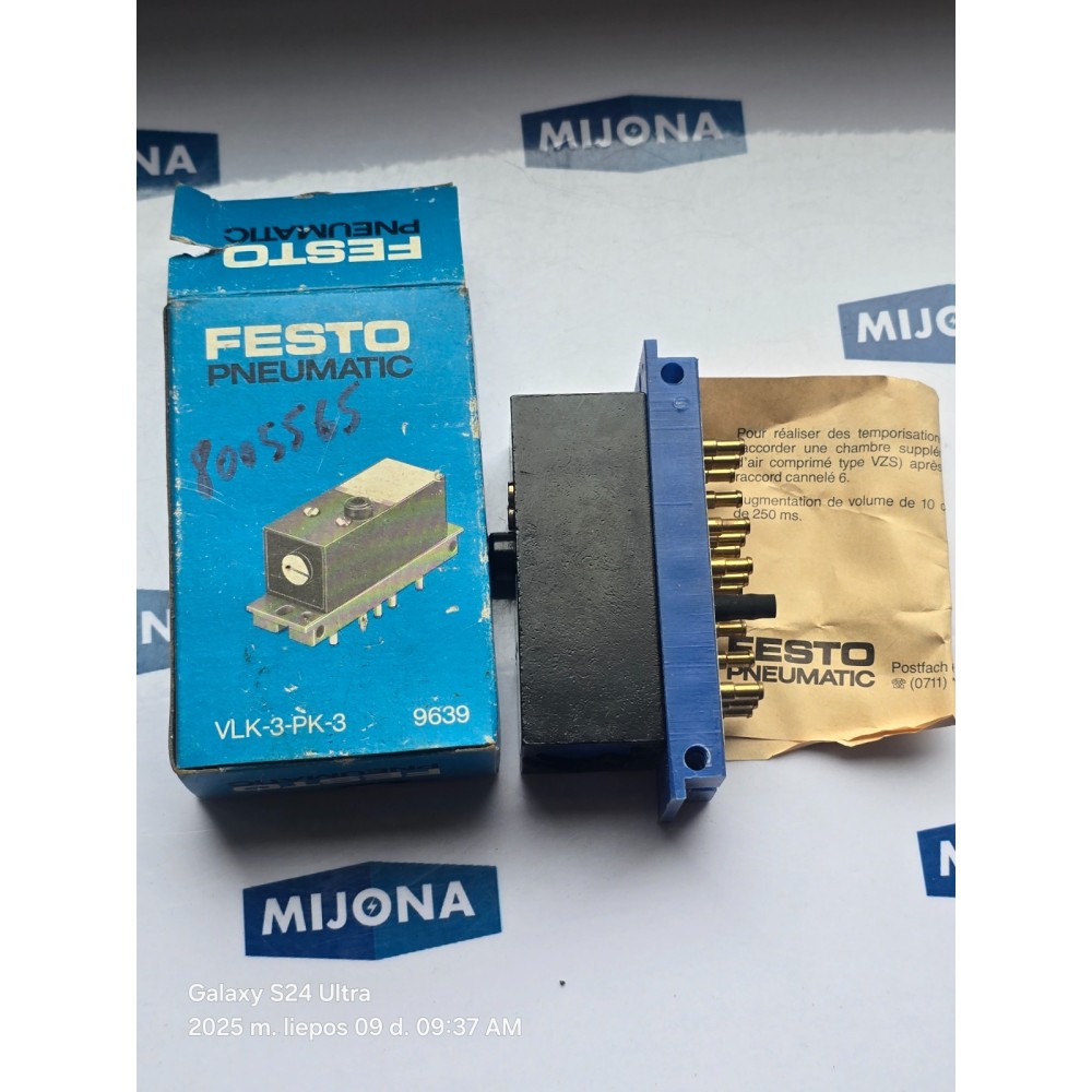 Festo VLK- 3-PK-3 9639 VLK 3 PK 3 2,5-8BAR NEW OLD STOCK