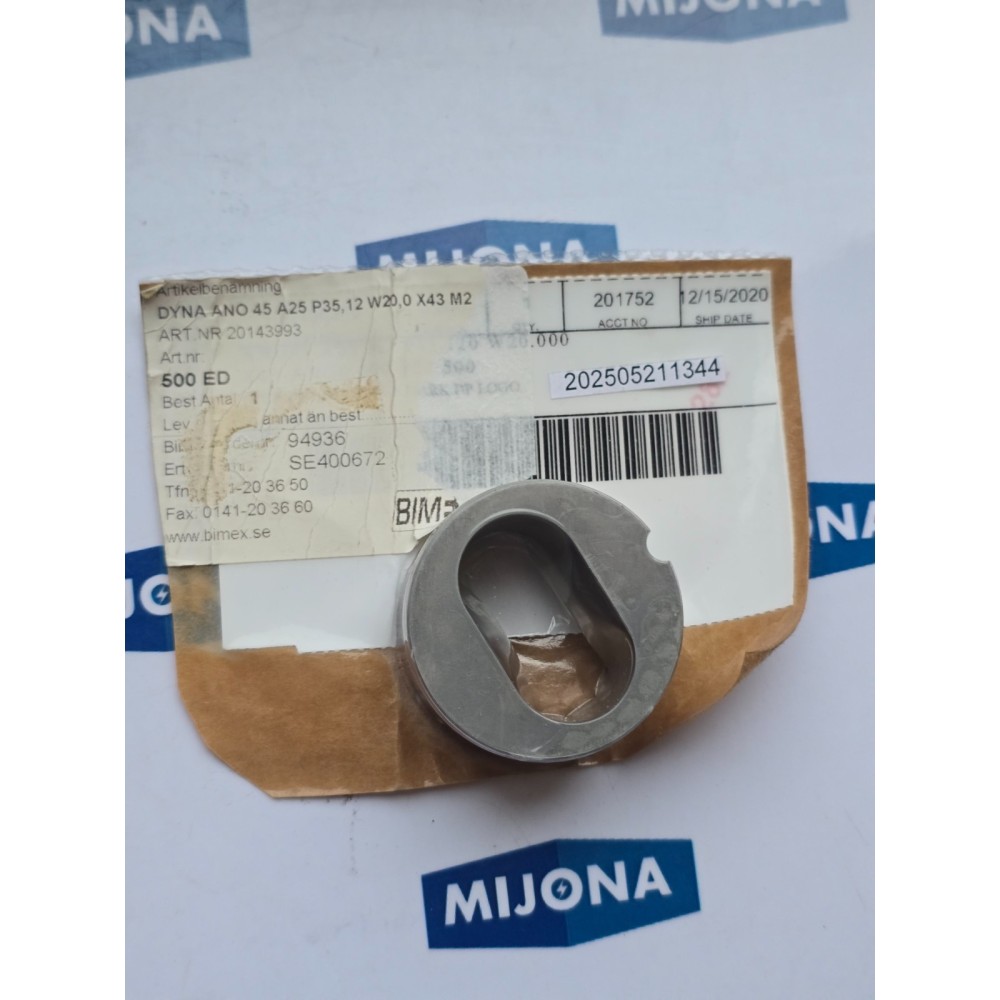 BIMEX DYNA ANO 45 A25 P35 W20,0X43 M2 20143993 94936 (new old stock) BIMEX DYNA ANO 45 A25 P35 W20,0X43 M2 20143993 94936 (new old stock)