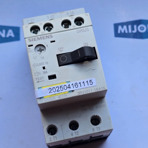 Siemens SIRIUS 3RV1011 1BA10 Motor Protection Circuit Breaker 1.4- 2A