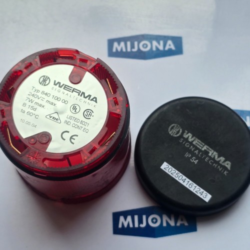 WERMA TYP 840.100.00 240V 7W B 15d 840 100 00 ORANGE