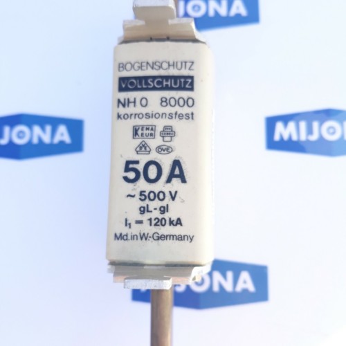 BOGENSCUTZ VOLLSCHUTZ 8000 NH0 50A 500V gL 120kA (NEW OLD STOCK)
