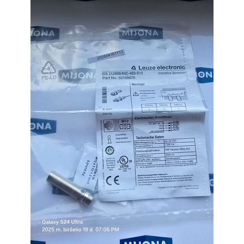 Leuze ISS 212MM 4NC 4E0 S12 4mm M12 INDUCTIV ISS 212MM/4NC-4E0-S12 50109676
