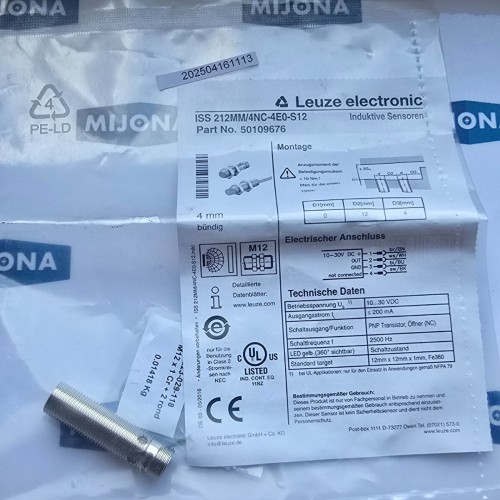 Leuze ISS 212MM 4NC 4E0 S12 4mm M12 INDUCTIV ISS 212MM/4NC-4E0-S12 50109676