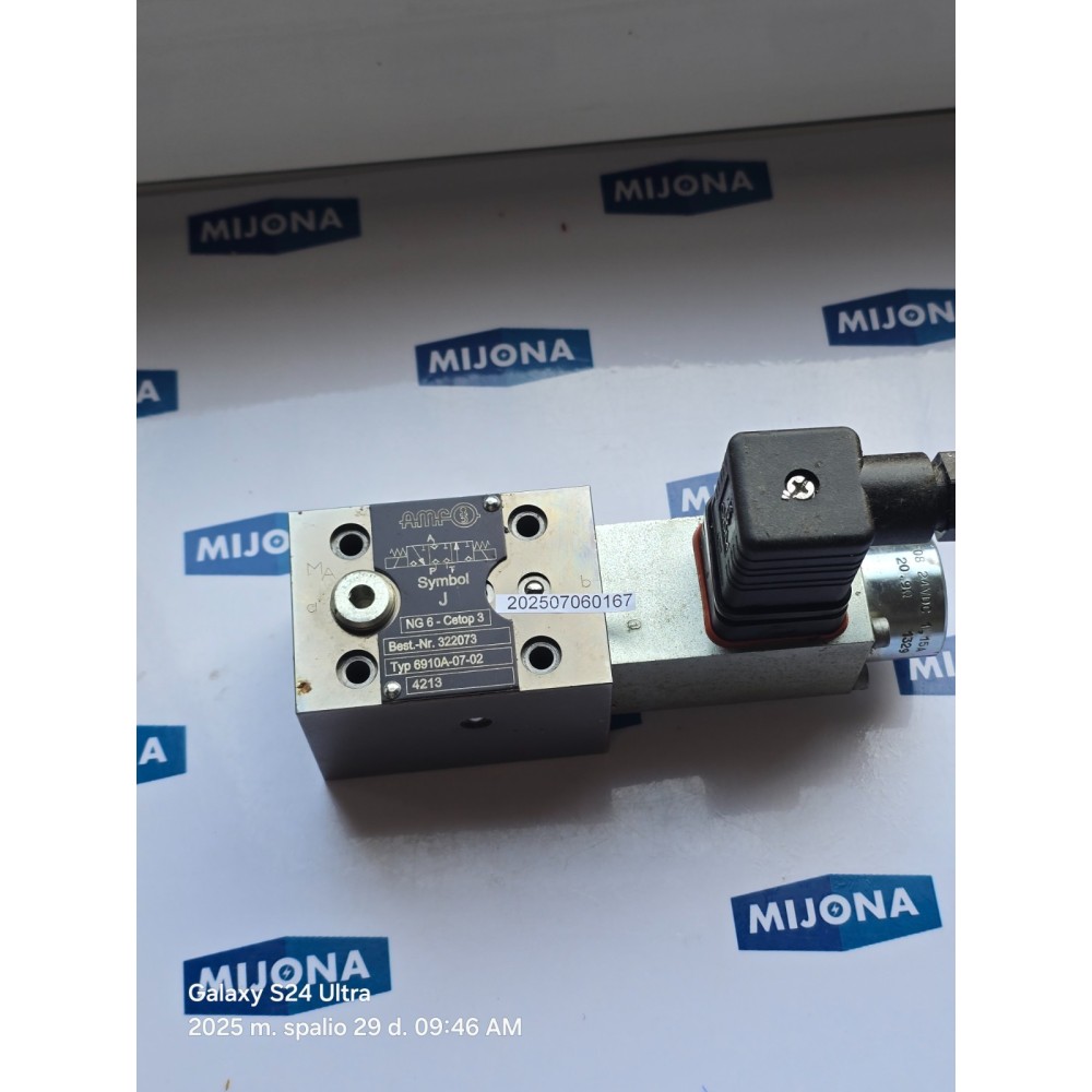AMF NG 6 CETOP 3 TYP 6910A 07 02 SYMBOL J Co 322073 COntrol Valve NG 6-CETOP 3 AMF NG 6 CETOP 3 TYP 6910A 07 02 SYMBOL J Co 322073 COntrol Valve NG 6-CETOP 3