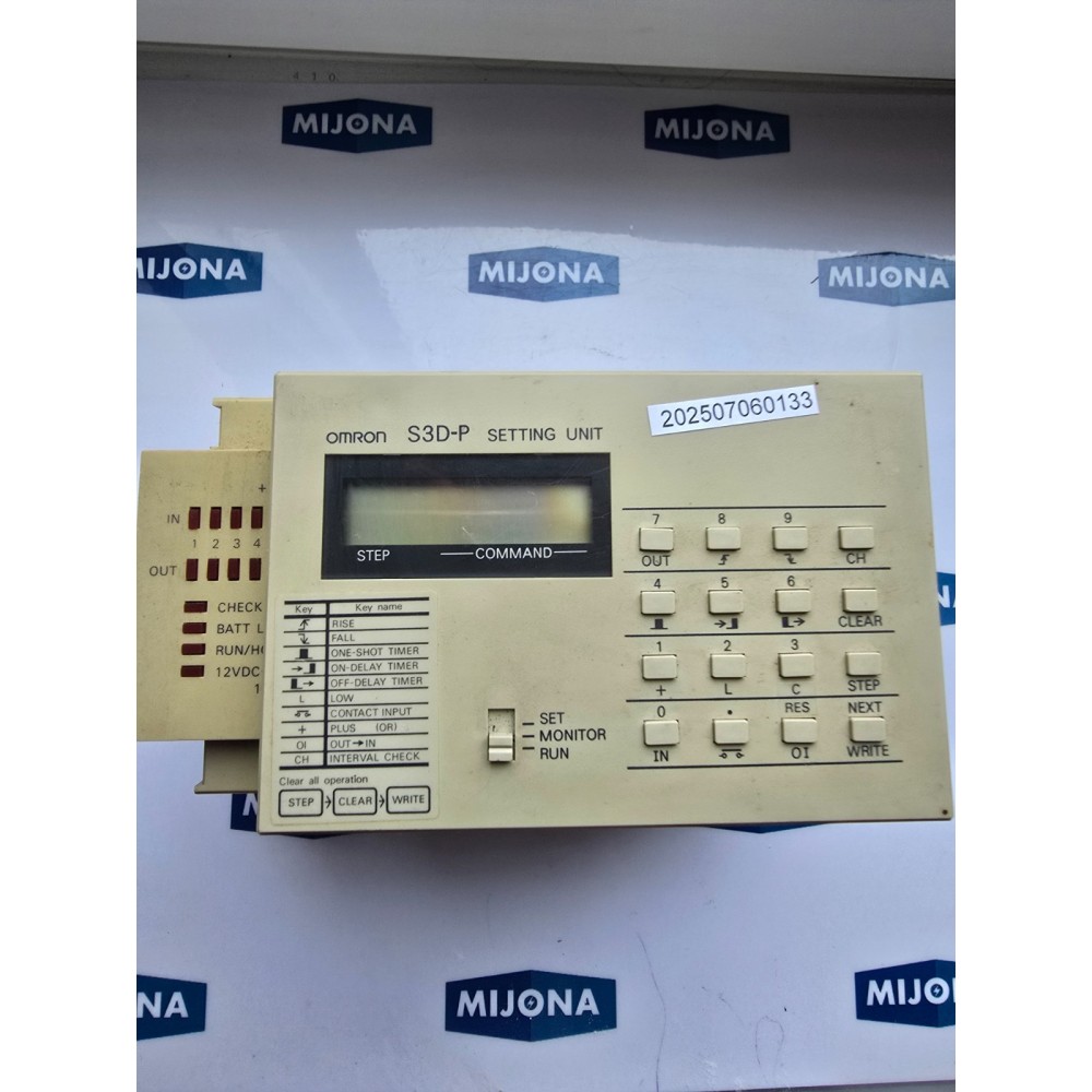 OMRON S3D-P  Setting Unit SENSOR CONTROLLER 100 240VAC 5060HZ 15VA