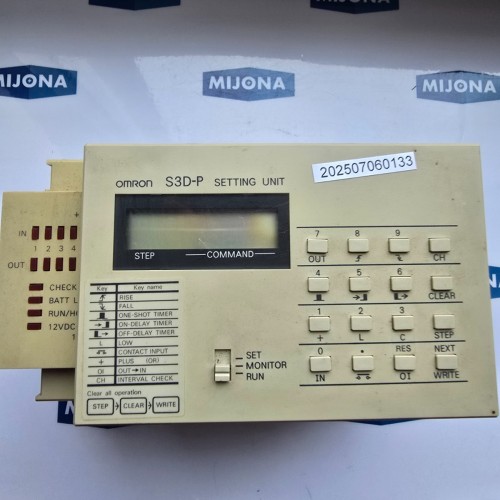 OMRON S3D-P  Setting Unit SENSOR CONTROLLER 100 240VAC 5060HZ 15VA