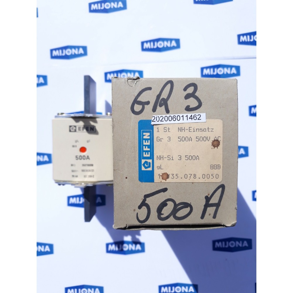 EFEN 88B 500A gL NH3 350780050 500V VDE0636/21 70kA IEC 269-2 (New old stock)