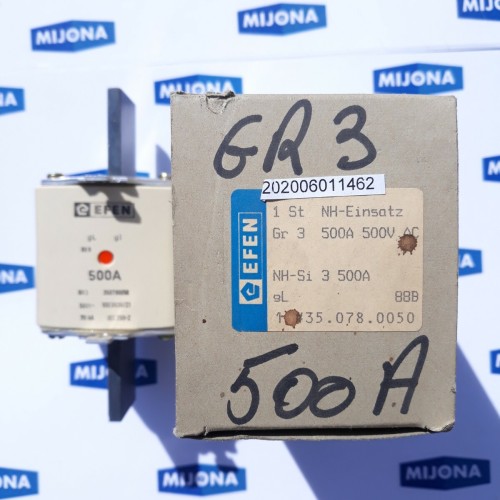 EFEN 88B 500A gL NH3 350780050 500V VDE0636/21 70kA IEC 269-2 (New old stock)