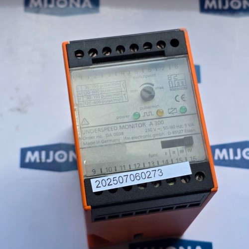 Ifm DA0038 AC 230V 50 60HZ DC 24V 3W Underspeed Standstill Monitor A300 Ifm DA0038 AC 230V 50 60HZ DC 24V 3W Underspeed Standstill Monitor A300
