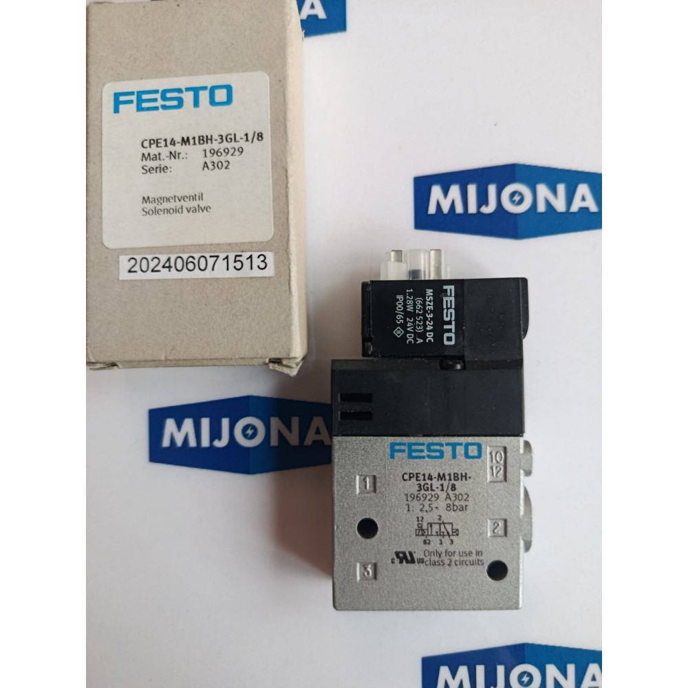 FESTO SOLENOID VALVE CPE14-M1BH-3GL-1/8 NEW OLD STOCK FESTO SOLENOID VALVE CPE14-M1BH-3GL-1/8 NEW OLD STOCK