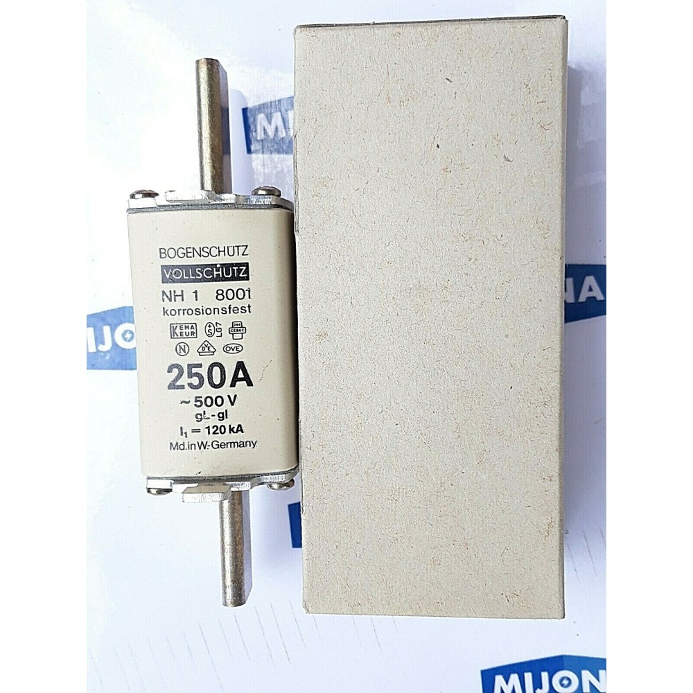 BOGENSCUTZ VOLLSCHUTZ 8001 250705 NH1 250A 500V gL 120kA (NEW OLD STOCK)