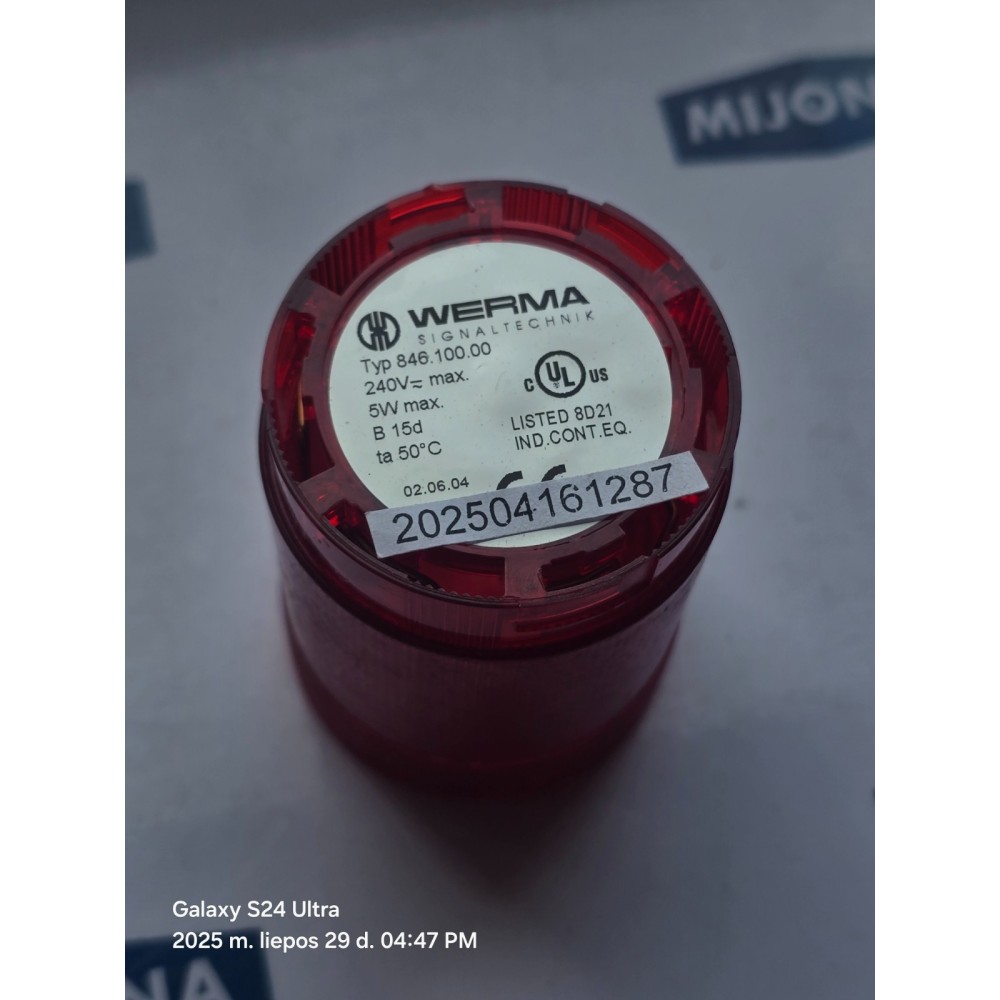 WERMA TYP 846.100.00 240V 5W B 15d 846 100 00 RED
