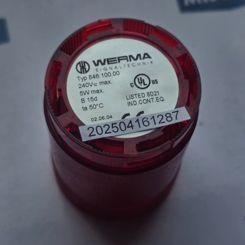 WERMA TYP 846.100.00 240V 5W B 15d 846 100 00 RED