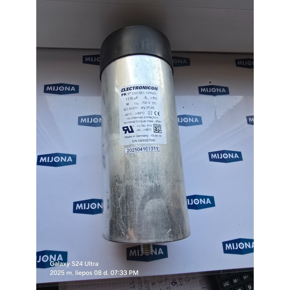 ELECTRONICON PK16 E50 N21 125NZ0 Capacitor (new old stock)