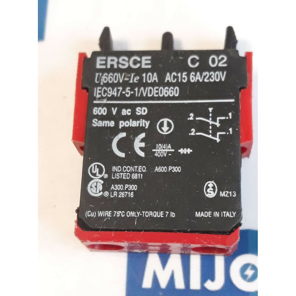 ERSCE C 02 660V 10A AC15 6A 230V 600V AC SD ERSCE C 02 660V 10A AC15 6A 230V 600V AC SD