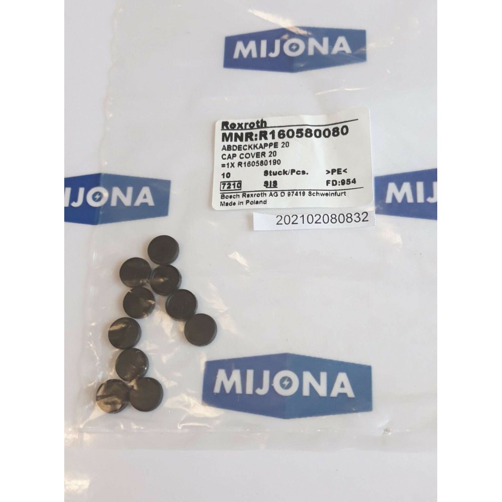 Rexroth R160580080 CAP COVER PRICE FOR 10PSC NEW OLD STOCK Rexroth R160580080 CAP COVER PRICE FOR 10PSC NEW OLD STOCK