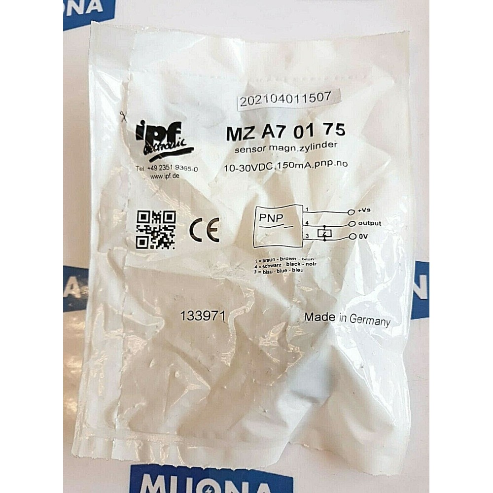 IPF MZ A7 01 75 30V DC 150mA MZA70175 SENSOR MAGNETIC ZYLINDER