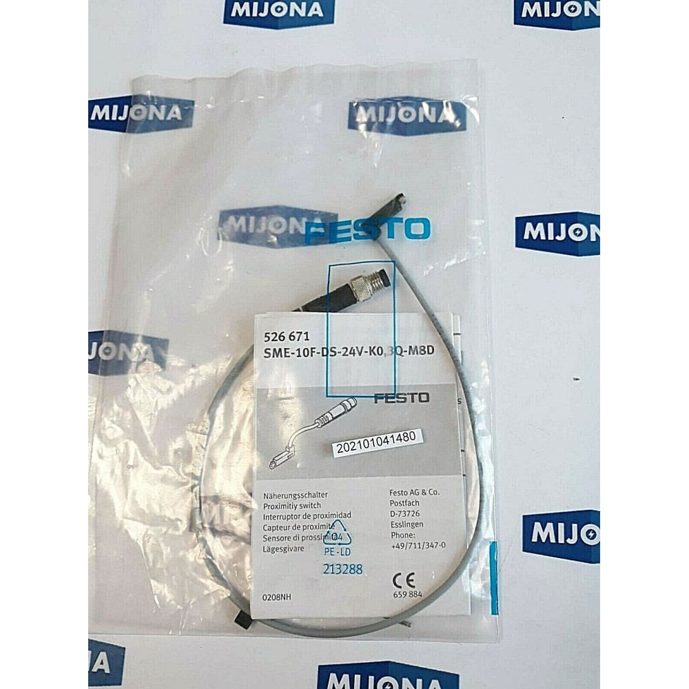FESTO SME 10F DS 24V K0 3Q M8D Proximity switch Näherungsschalter 526 671 FESTO SME 10F DS 24V K0 3Q M8D Proximity switch Näherungsschalter 526 671