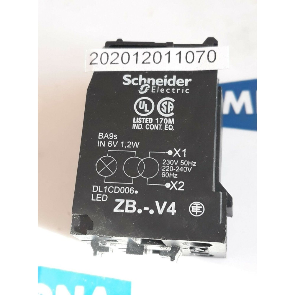 SCHNEIDER ZB V4 6V 1,2W LED 230V 50HZ 220-240V 60HZ BLOCK (NEW OLD STOCK) SCHNEIDER ZB V4 6V 1,2W LED 230V 50HZ 220-240V 60HZ BLOCK (NEW OLD STOCK)