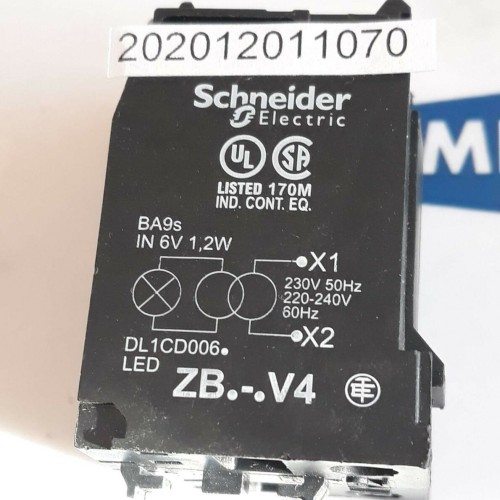 SCHNEIDER ZB V4 6V 1,2W LED 230V 50HZ 220-240V 60HZ BLOCK (NEW OLD STOCK)
