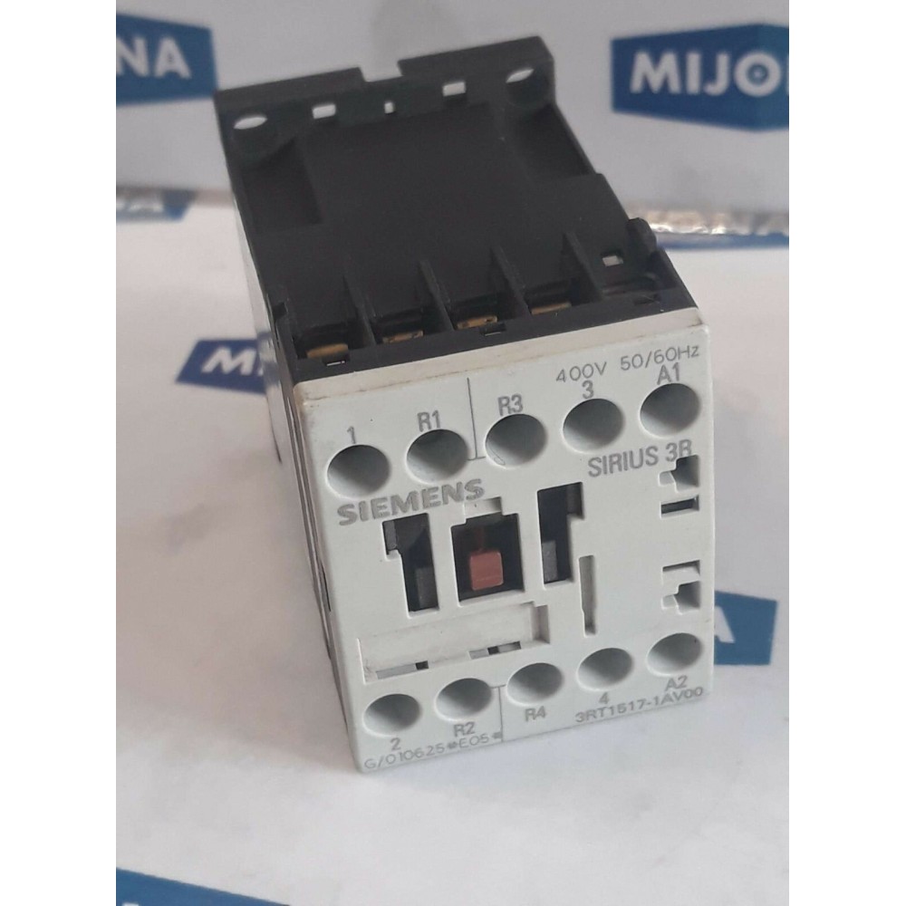 SIEMENS SIRIUS 3R 3RT1517 1AV00 50-60HZ 400V CONTACTOR 5,5KW 4P 400V AC 2NO 2NC