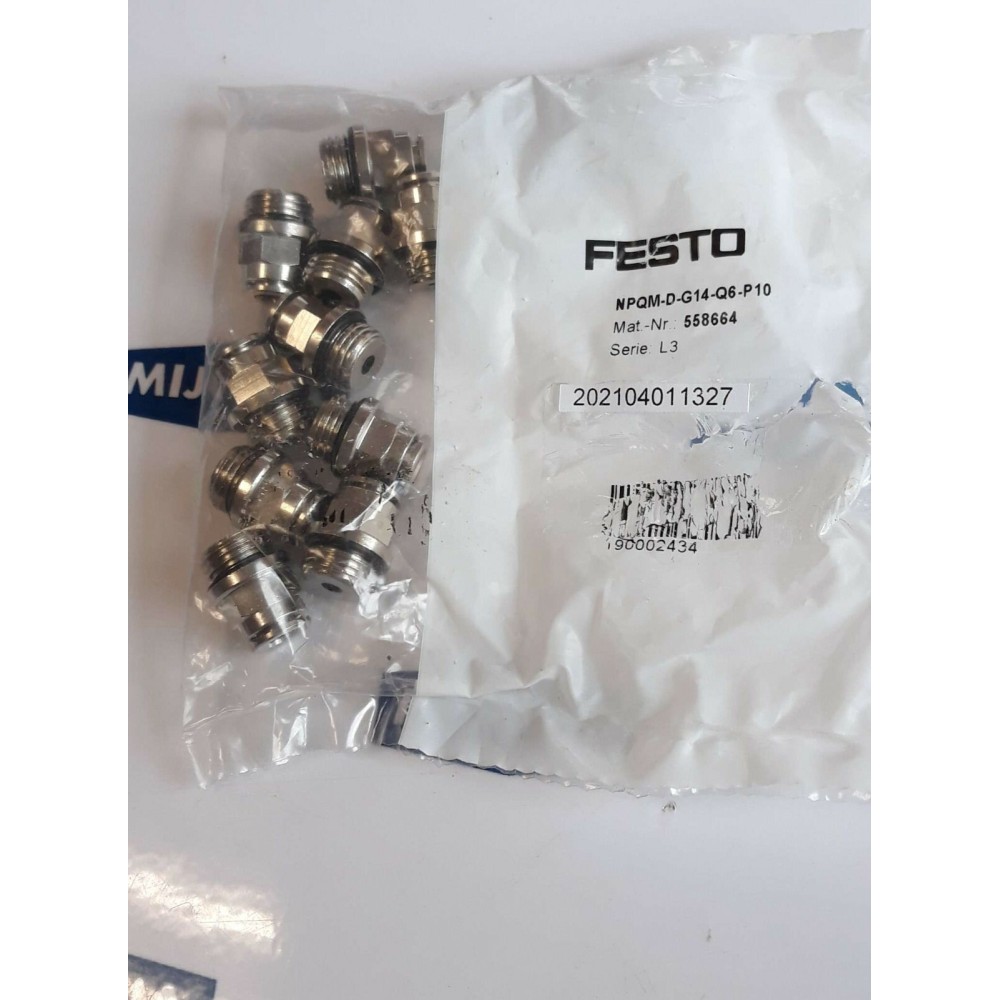 FESTO NPQM D G14 Q6 P10 Push-in fitting 558664 Price for 10 psc