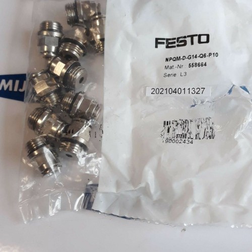 FESTO NPQM D G14 Q6 P10 Push-in fitting 558664 Price for 10 psc FESTO NPQM D G14 Q6 P10 Push-in fitting 558664 Price for 10 psc