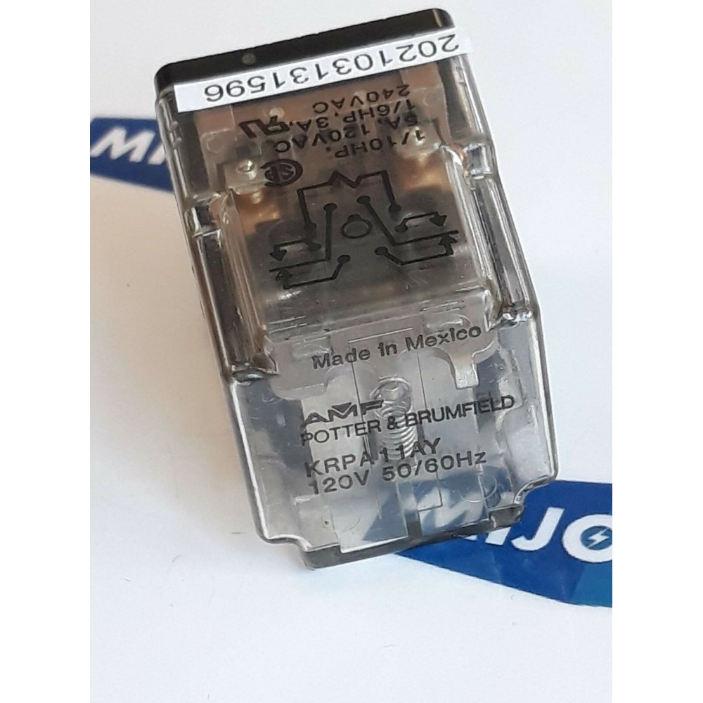 POTTER & BRUMFIELD KRPA 11AY Relay 120V 50-60HZ 1/10HP 5A 120VAC New old stock