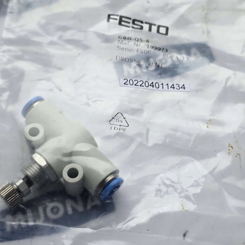 FESTO GRO QS 6 193973 GRO-QS-6 FLOW VALVE FESTO GRO QS 6 193973 GRO-QS-6 FLOW VALVE
