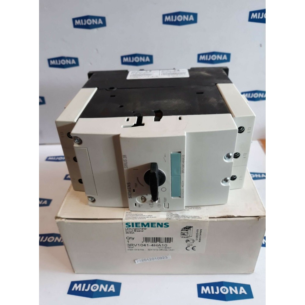 Siemens 3RV1041 4HA10 CIRQUIT BREAKER 36-50A 50-60HZ 600V 60KA 240V / 30KA 347V
