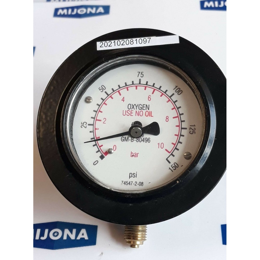OXYGEN USE NO OIL 1500219 GM B 80496 manometer 0-150bar psi 0-10 74547 2 08