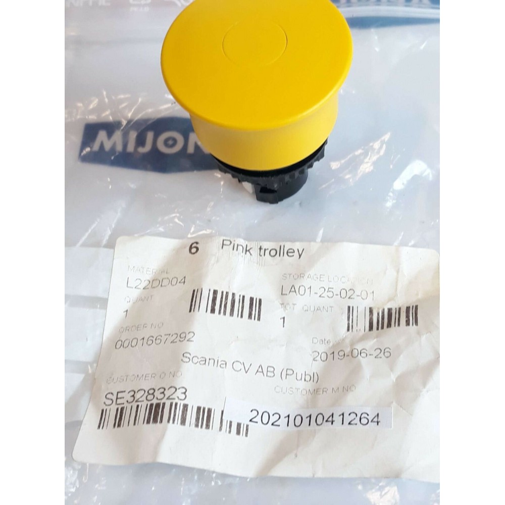 BACO L22DD04 YELLOW Mushroom button NEW OLD STOCK