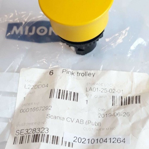 BACO L22DD04 YELLOW Mushroom button NEW OLD STOCK