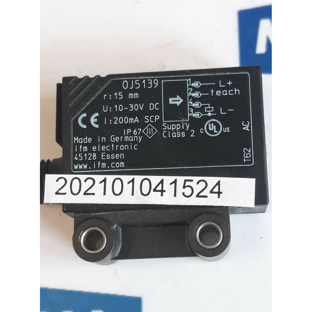 IFM 0J5139 10-30VDC 15mm 200mA IP 67 PHOTOELECTRIC SENSOR NEW OLD STOCK IFM 0J5139 10-30VDC 15mm 200mA IP 67 PHOTOELECTRIC SENSOR NEW OLD STOCK