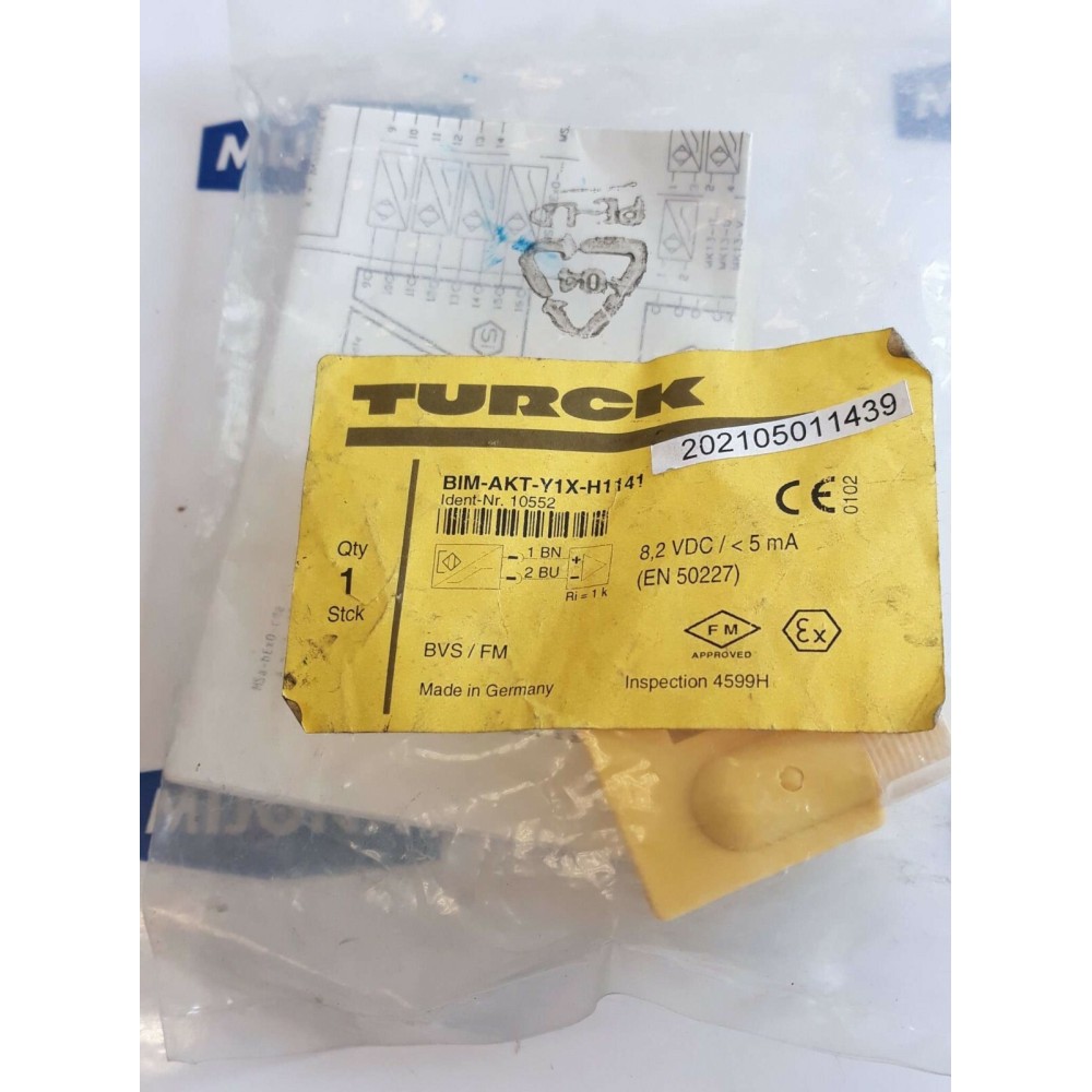 Turck BIM AKT Y1X H1141 MAGNETIC INDUCTIVE SENSOR 8,2VDC 5mA Turck BIM AKT Y1X H1141 MAGNETIC INDUCTIVE SENSOR 8,2VDC 5mA