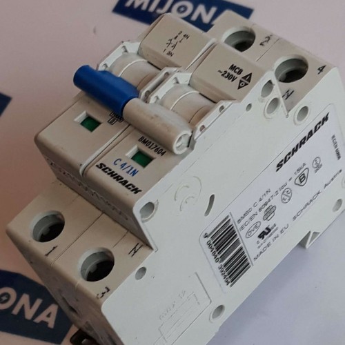 SCHRACK C4/1N BM017604 MCB 230V Miniature Circuit Breaker BMS0 C 4 1N 15kA