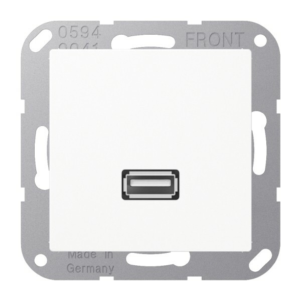 Jung MAA1122WW USB 2.0  with supporting frame screw fixing only WHITE