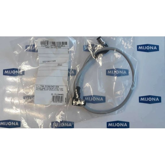 WAGO 756 3106 040 005 POWER CABLE 0,50M 4POL M12 WAGO 756 3106 040 005 POWER CABLE 0,50M 4POL M12