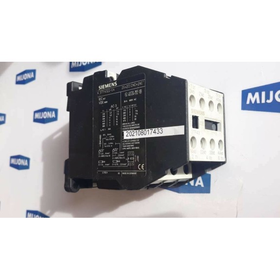 SIEMENS 3TF4322 0A CONTACTOR 2S+2O 2NO+2NC COIL 230V 50Hz 277V 60Hz 3TF4322-0A