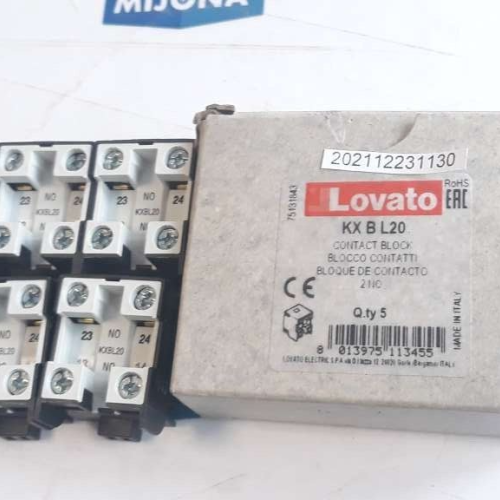Lovato KX B L20 CONTACT BLOCK 2NO PRICE FOR 5 PSC NEW OLD STOCK