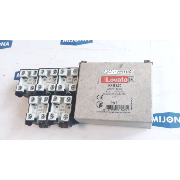 Lovato KX B L20 CONTACT BLOCK 2NO PRICE FOR 5 PSC NEW OLD STOCK Lovato KX B L20 CONTACT BLOCK 2NO PRICE FOR 5 PSC NEW OLD STOCK