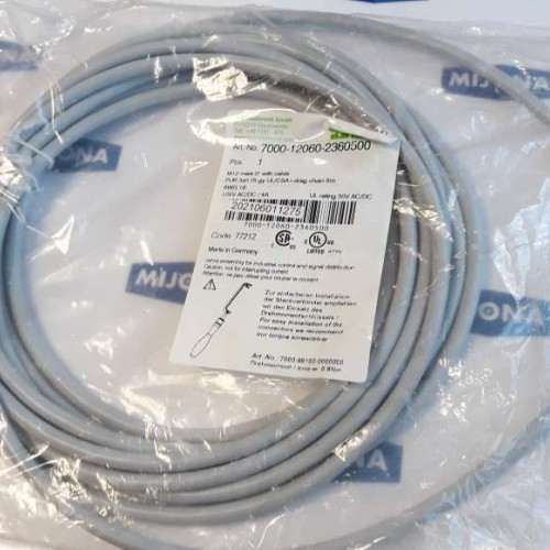 Murr Elektronik 7000 12060 2360500 M12 MALE cable 5m 125V AC DC 4A Murr Elektronik 7000 12060 2360500 M12 MALE cable 5m 125V AC DC 4A