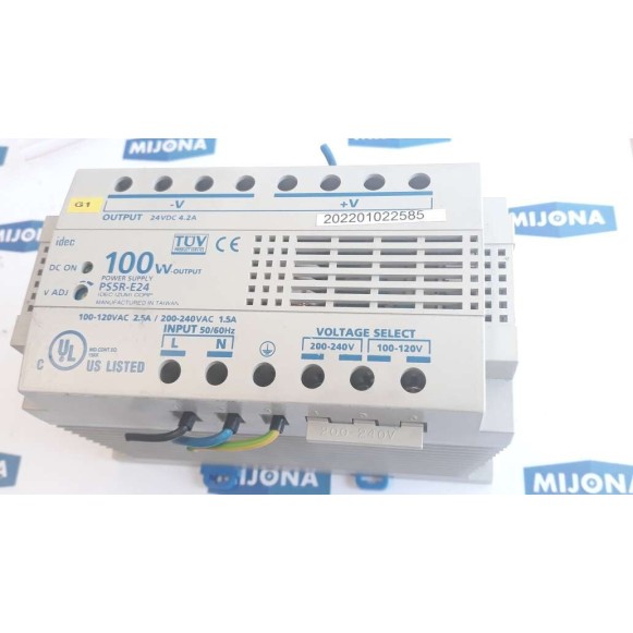 IDEC PS5R-E24 OUTPUT 24VDC 4.2A 100 W OUTPUT POWER SUPPLY INPUT 50 60HZ IDEC PS5R-E24 OUTPUT 24VDC 4.2A 100 W OUTPUT POWER SUPPLY INPUT 50 60HZ