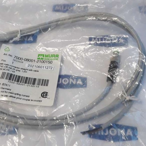 Murr Elektronik 7000 08001 2100150 M8 MALE STRAIGHT cable 1.5m 60V AC DC 4A Murr Elektronik 7000 08001 2100150 M8 MALE STRAIGHT cable 1.5m 60V AC DC 4A